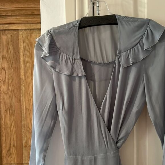 REFORMATION Ricki blue wrap dress xs - Picture 6 of 11